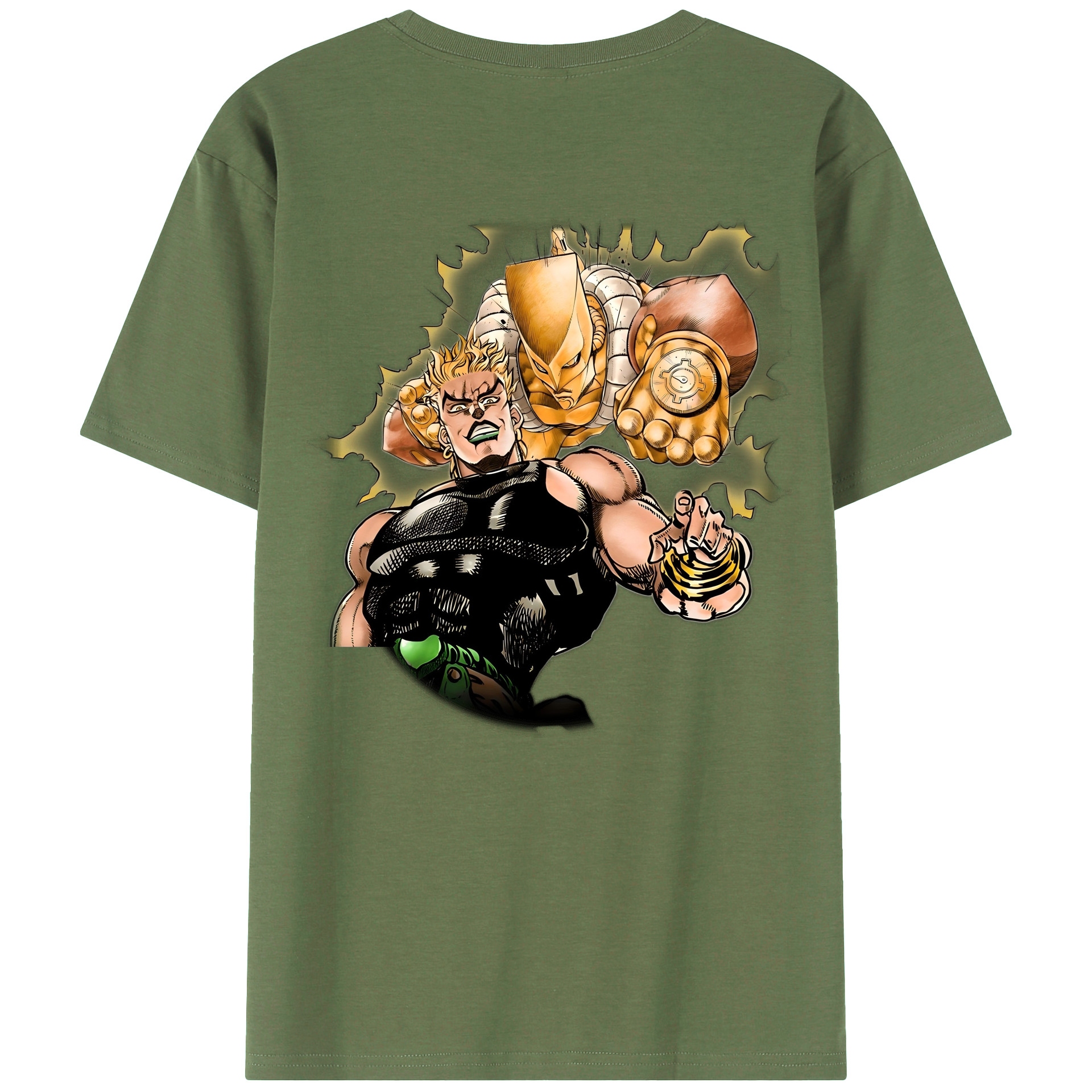 （画像用） ジョジョの奇妙な冒険 ディオ?ブランドー JoJo's Bizarre Adventure Dio Brando 綿100％ メンズ半袖Tシャツ（バックプリント） 通気性